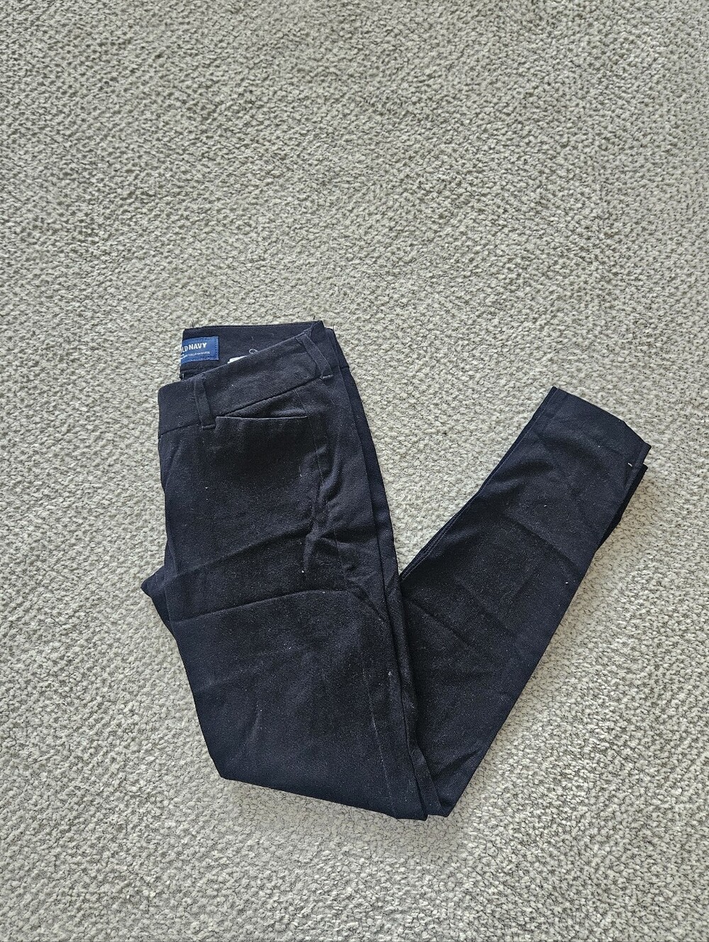 OLD NAVY Long Pixie Pants Black Jack Cotton Blend Size 0 PETITE SHORT NWT